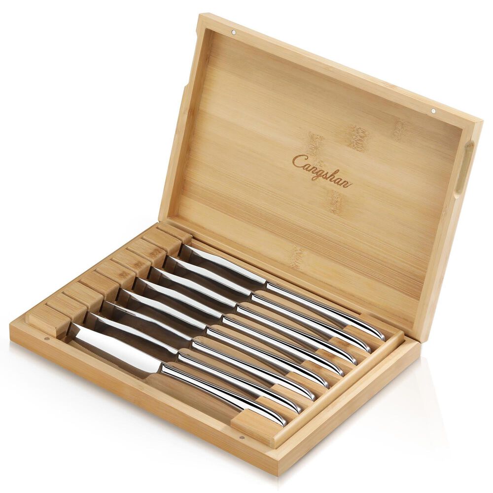 Cangshan Rain II 8-Piece Forged Steak Knife Set in Silver, , large
