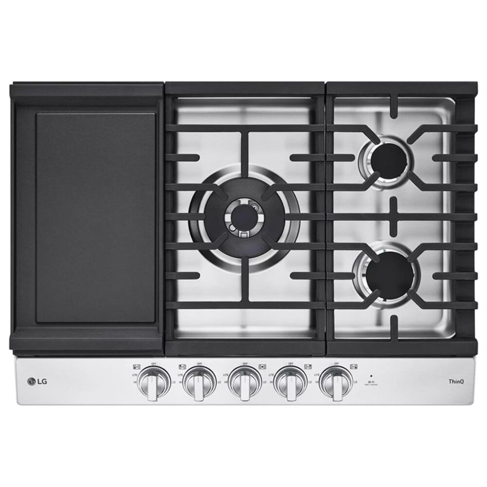 LG 2-Piece Kitchen Package with 4.7 Cu. Ft. Wall Oven and 30&quot; Gas Cooktop in Print Proof Stainless Steel, , large