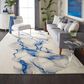 Nourison Twilight TWI27 8"6" x 11"6" Ivory and Blue Area Rug, , large