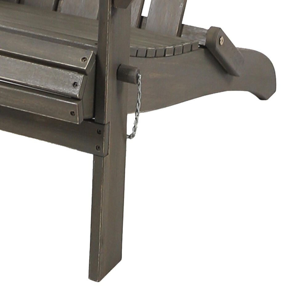 Hearth and Haven Hollywood Outdoor Foldable Adirondack Chair with Straight Armrests in Grey, , large