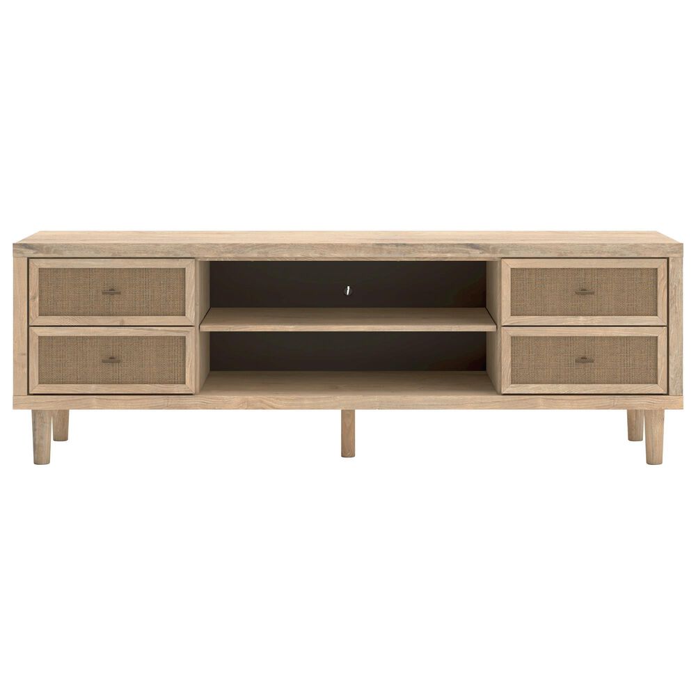 Ashley Cielden 72" XL TV Stand in Oak and Beige, , large