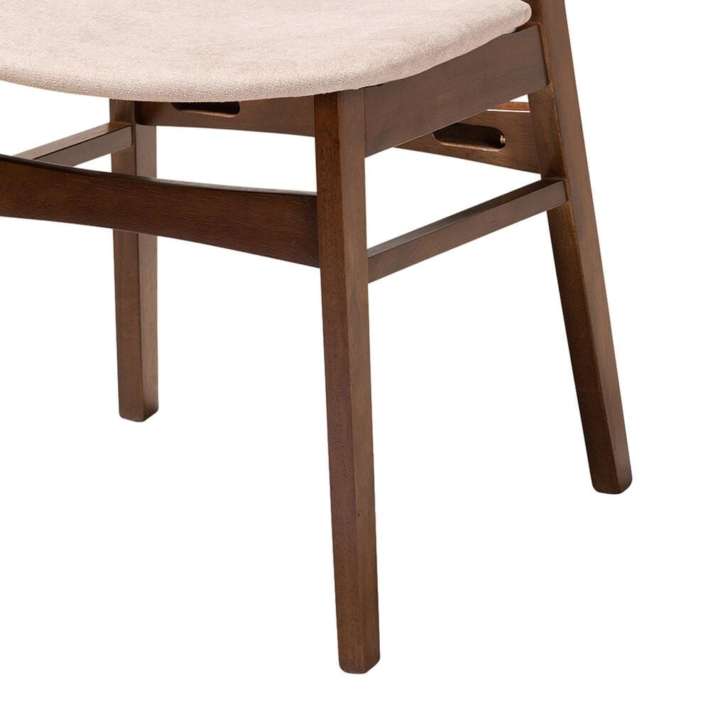 Baxton Studio Parlin Side Chair with Light Beige Cushion in Walnut Brown (Set of 4), , large