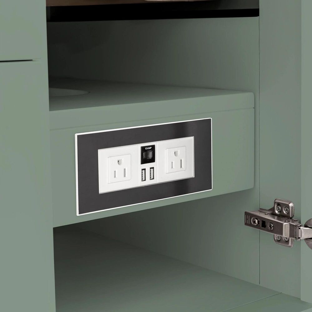 James Martin Vanities Breckenridge 48&quot; Single Bathroom Vanity in Smokey Celadon with 3 cm White Zeus Quartz Top and Rectangular Sink, , large