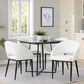 LumiSource Renee Upholstered Contemporary Chair in Black Metal and White Faux Leather by LumiSource, , large