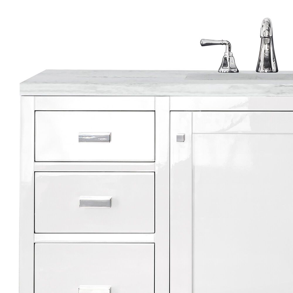 James Martin Vanities Addison 48&quot; Single Bathroom Vanity in Glossy White with 3 cm Arctic Fall Solid Surface Top and Rectangular Sink, , large