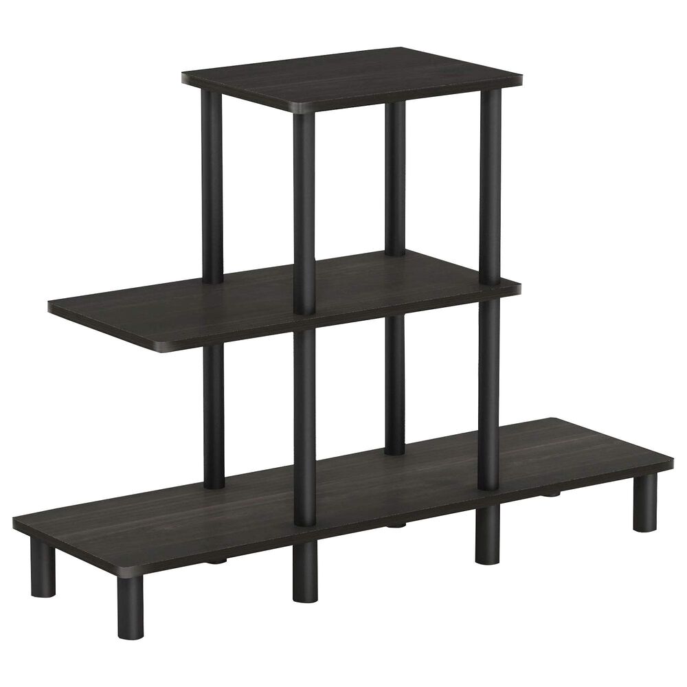 HOMLUX Turn-N-Tube 3-Tier Display Rack in Espresso and Black, , large