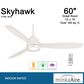 Minka-Aire Skyhawk 60" LED Ceiling Fan in Flat White, , large