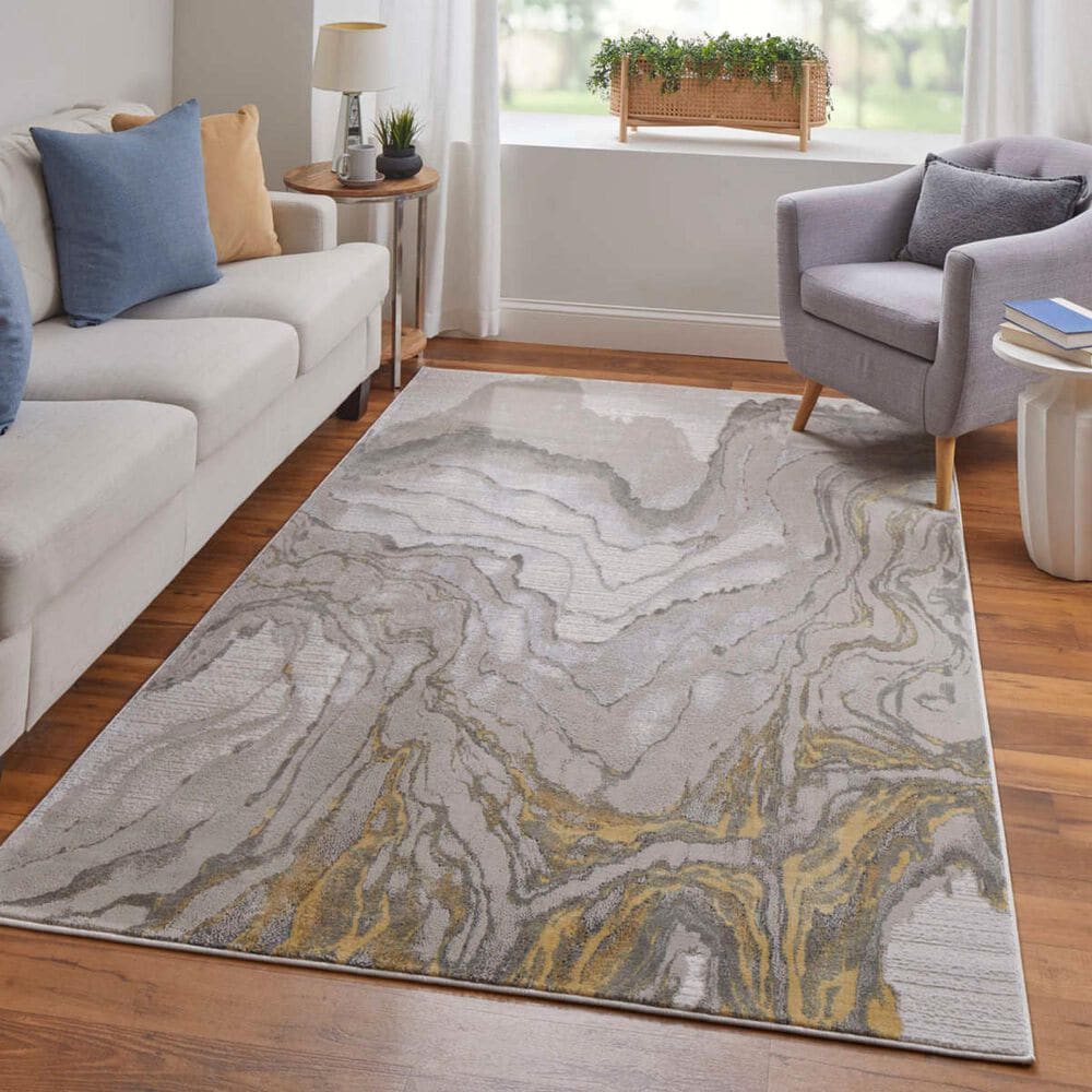Feizy Waldor Ivory 6&#39;7&quot; x 9&#39;6&quot; Area Rug, , large