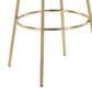 LumiSource Ava Swivel Bar Stool with Yellow Fabric Upholstery in Gold (Set of 2), , large