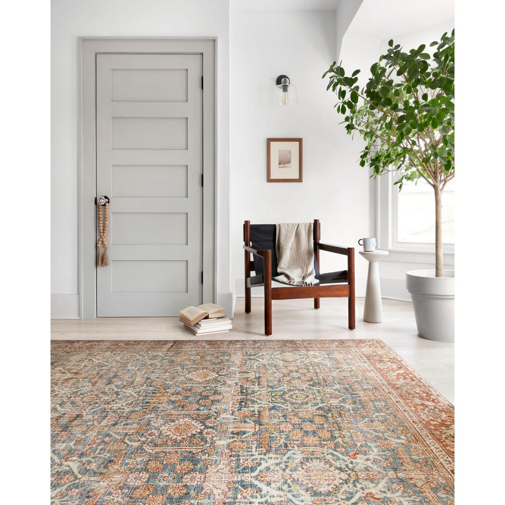 Loloi Layla LAY-04 7&#39;6&quot; x 9&#39;6&quot; Ocean and Rust Area Rug, , large