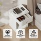 HOMLUX 1-Drawer Modern Nightstand with Knob Handle in White (Set of 2), , large