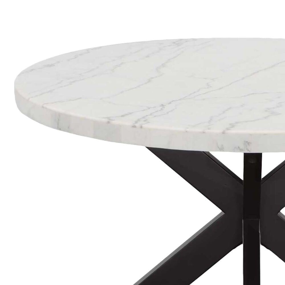 Steve Silver Xena 5-Piece Round Dining Set in White and Ebony, , large