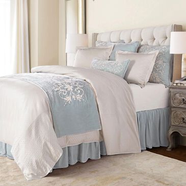 HiEnd Accents Bella 3-Piece Queen Comforter Set in Heather Blue and White, , large