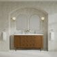 James Martin Laurent 60" Double Bathroom Vanity in Honey Oak with Single Hole 3 cm White Zeus Silestone Top and Rectangular Sinks, , large