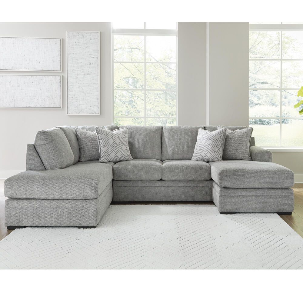 Ashley Casselbury 2-Piece Right Facing U-Shaped Sectional with Sofa Chaise in Cement, , large