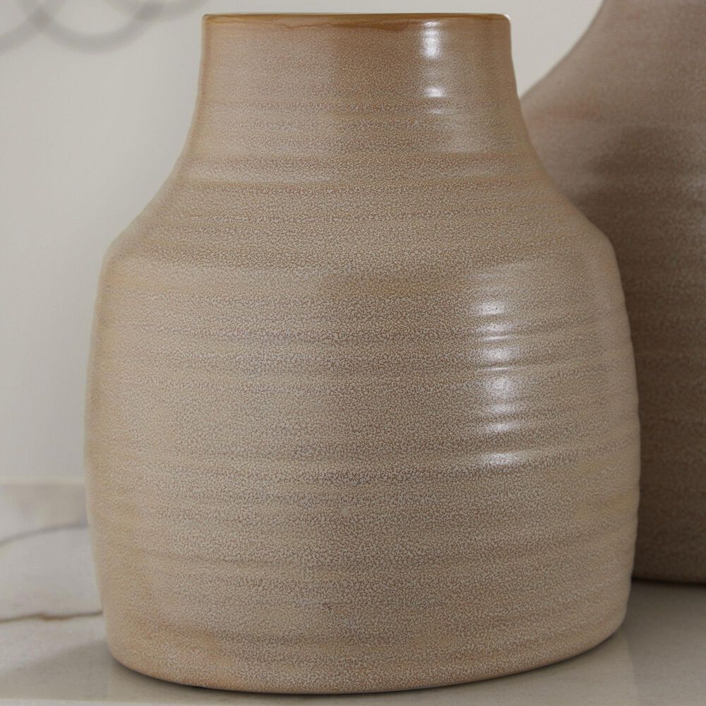 Ashley Millcott 9&quot; Vase in Tan, , large