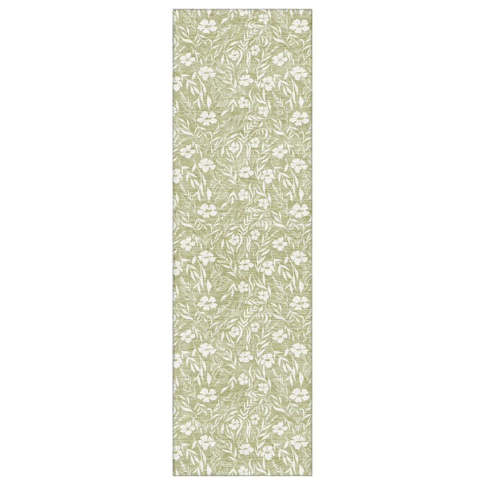 Dalyn Rug Company Soft Essentials Floral Aloe 2"3" x 7"6" Indoor/Outdoor Runner, , large
