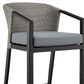 Armen Living Aileen Patio Bar Stool in Dark Gray, , large
