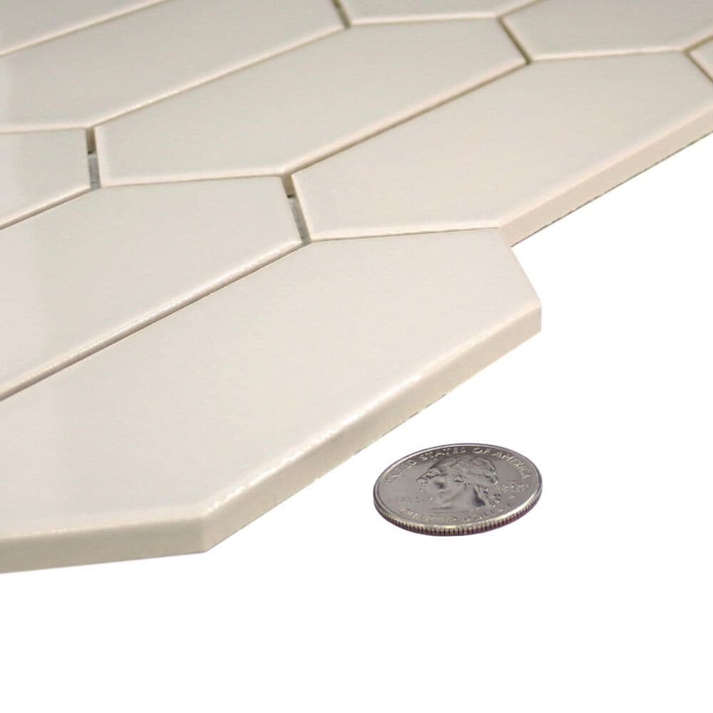 Emser Catch Fawn 2" x 5" Picket on 11" x 13" Ceramic Mosaic Sheet, , large