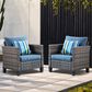 HOMLUX 28" Patio Single Chair in Denim Blue (Set of 2), , large