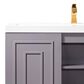 James Martin Vanities Alicante 39.5" Single Bathroom Vanity in Grey Smoke and Radiant Gold with 5 cm White Glossy Resin Top and Rectangular Sink, , large
