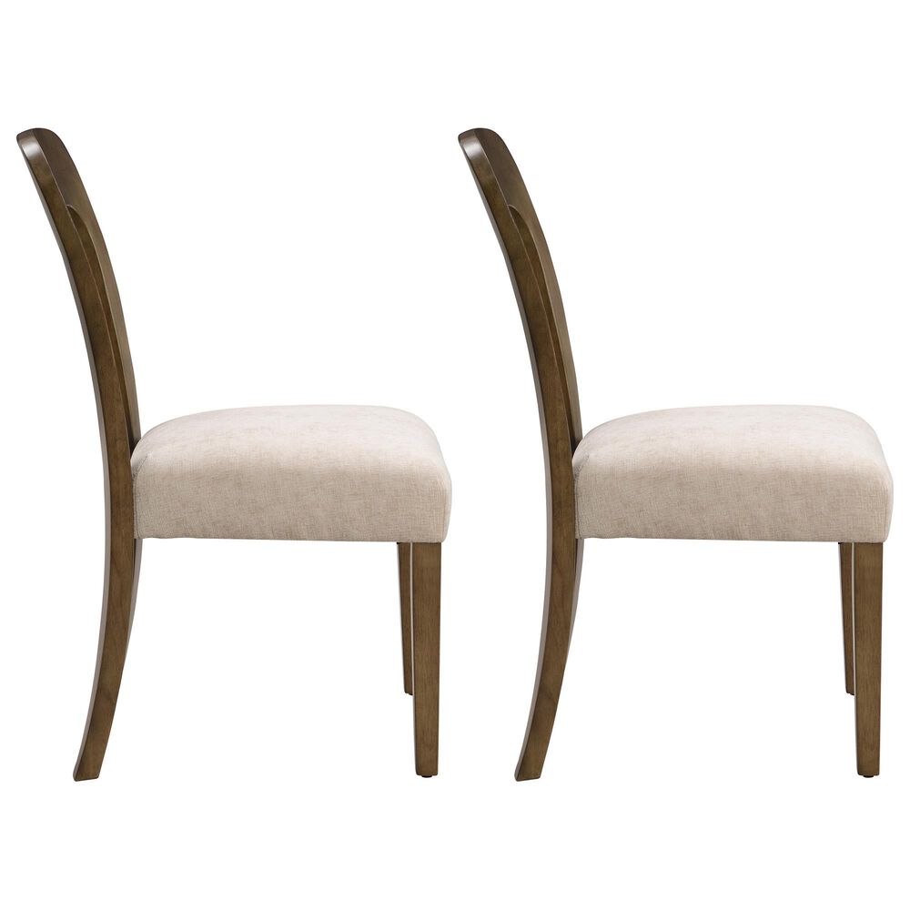Hearth and Haven Upholstered Side Chair with Beige Cushion in Light Brown &#40;Set of 2&#41;, , large