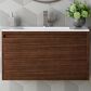 James Martin Vanities Mantova 35.4" Single Vanity in Mid-Century Walnut and Matte Black with 3 cm Glossy White Composite Stone Top and Rectangular Sink, , large