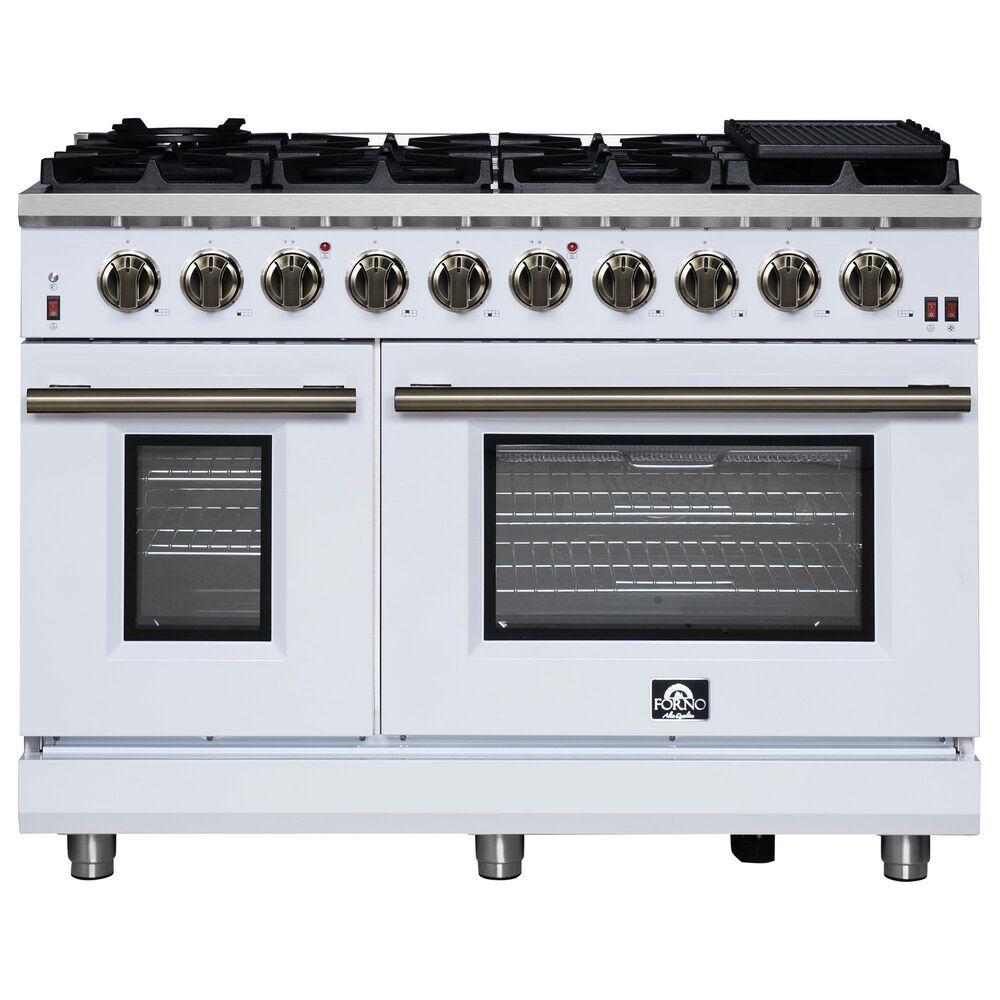 Forno Massimo 48" Freestanding Gas Range in White, , large