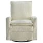 Oxford Baby Uptown Swivel Rocker Recliner in Corduroy Pearl White, , large
