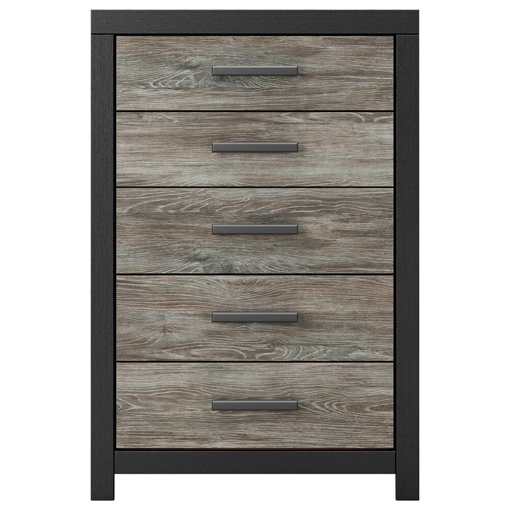 Ashley Broachmyn 5 Drawer Chest in Warm Gray and Matte Black, , large
