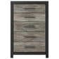 Ashley Broachmyn 5 Drawer Chest in Warm Gray and Matte Black, , large