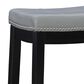 Linon Home Decor Claridge Counter Stool with Light Grey Cushion in Black, , large