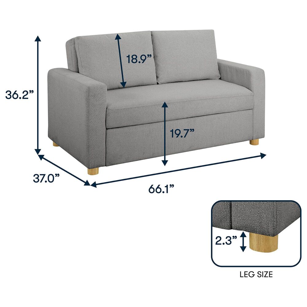 Lifestyle Solutions Tyler Convertible Sofa in Grey, , large