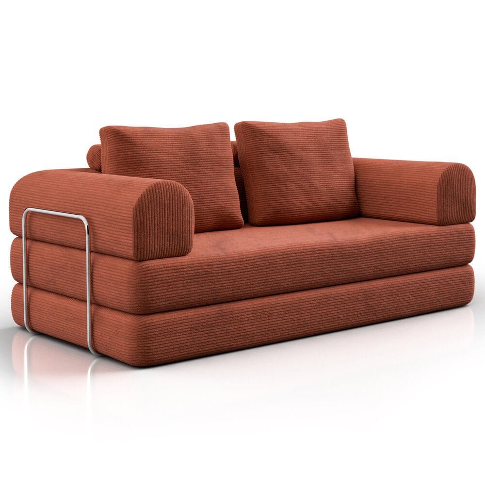 Furniture of America Ellis Stationary Modular Customizable Space-Saving Sofa in Rustic Brown, , large
