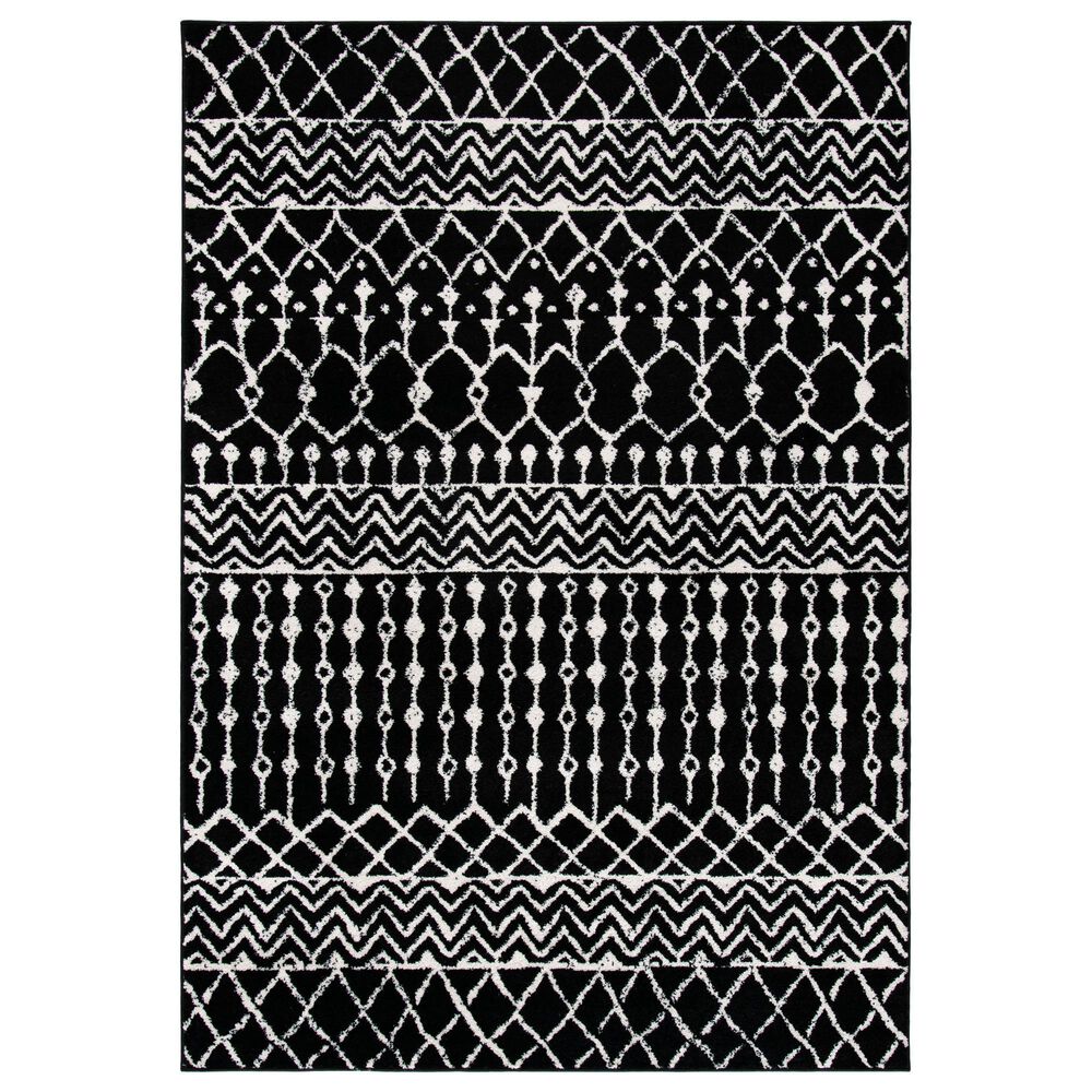 Safavieh Tulum TUL270 6" x 9" Black and Ivory Area Rug, , large