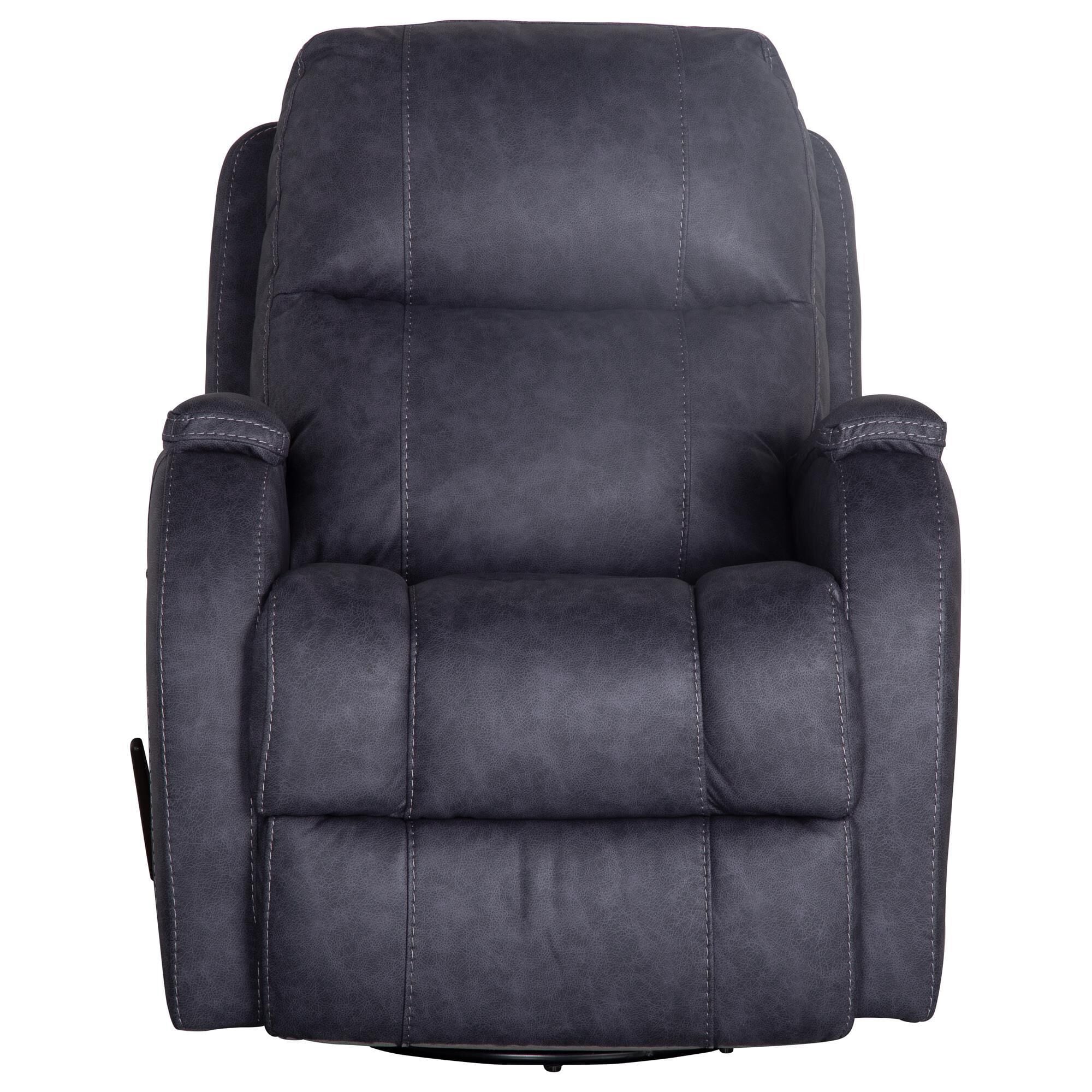 HomeStretch Zena Manual Swivel Glider Recliner in Bolero Graphite