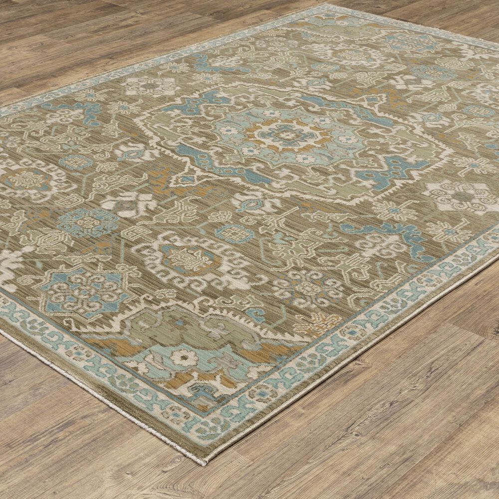 Oriental Weavers Maeve MAE13 Brown and Blue 6&#39;7&quot; x 9&#39;6&quot; Area Rug, , large