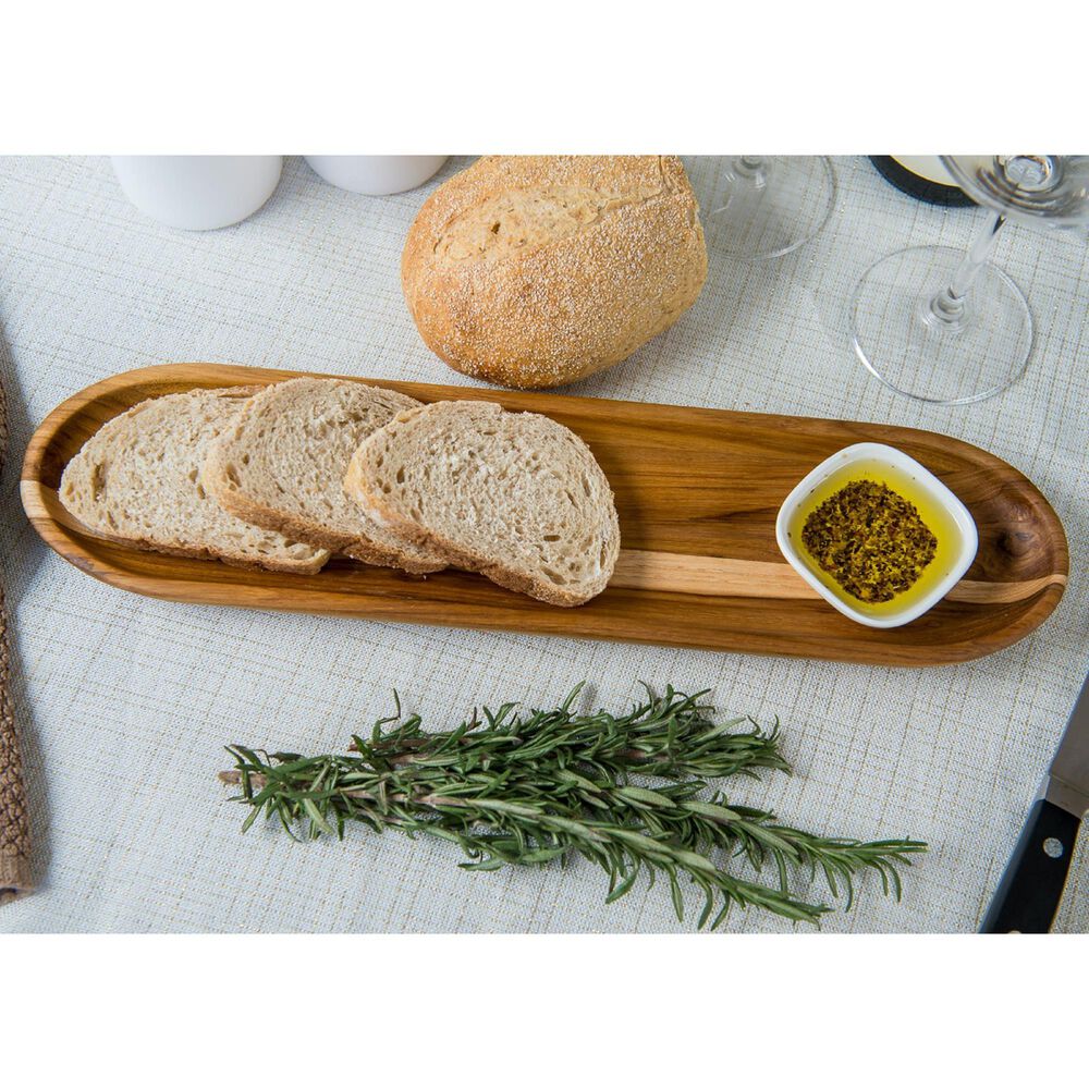 Lipper International Teak Oval Tray in Brown, , large