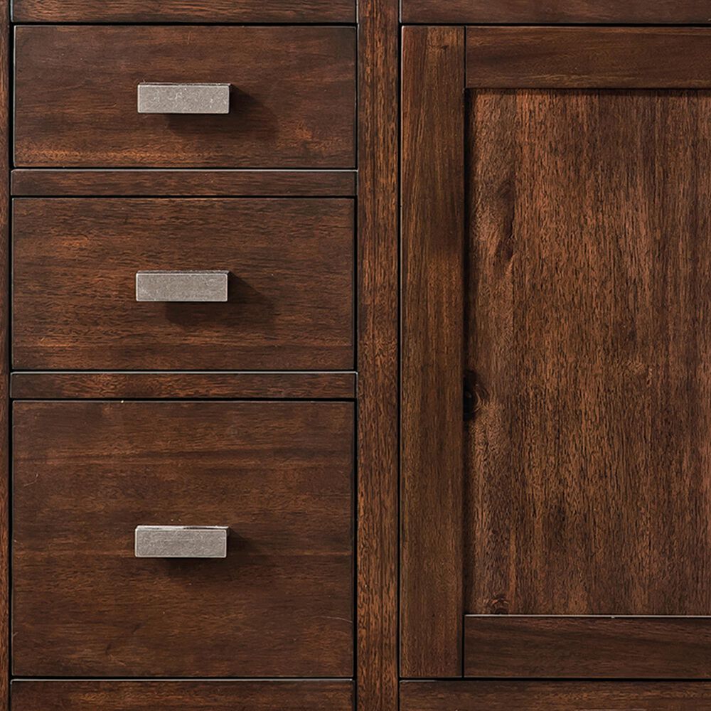 James Martin Vanities Addison 60&quot; Single Bathroom Vanity in Mid-Century Acacia with 3 cm Parisien Bleu Quartz Top and Rectangular Sink, , large