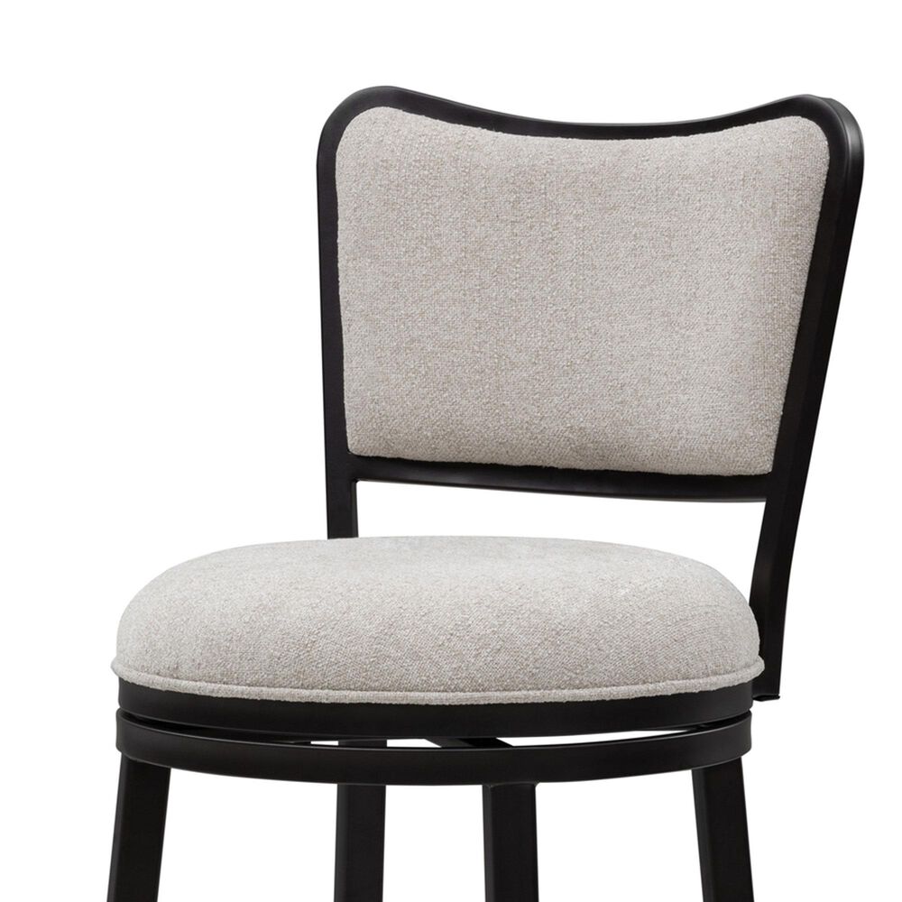 Armen Living Baxter Swivel Bar Height Stool in Cream, , large