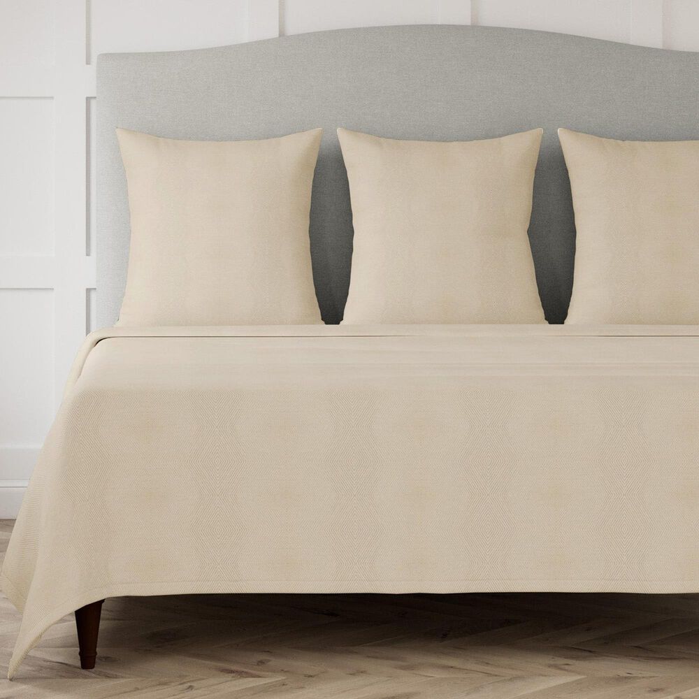 Ann Gish Vector King Coverlet in Ecru, , large