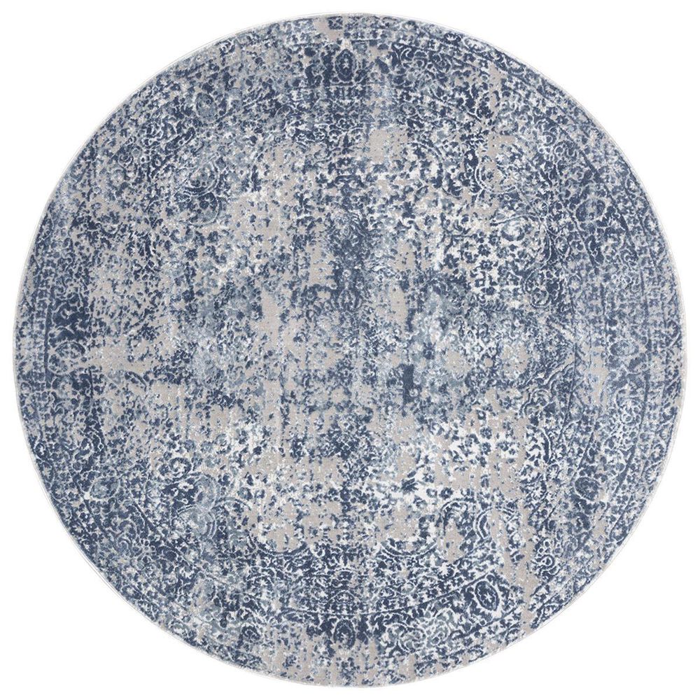 Loloi Patina PJ-04 7"10" Round Blue and Stone, , large