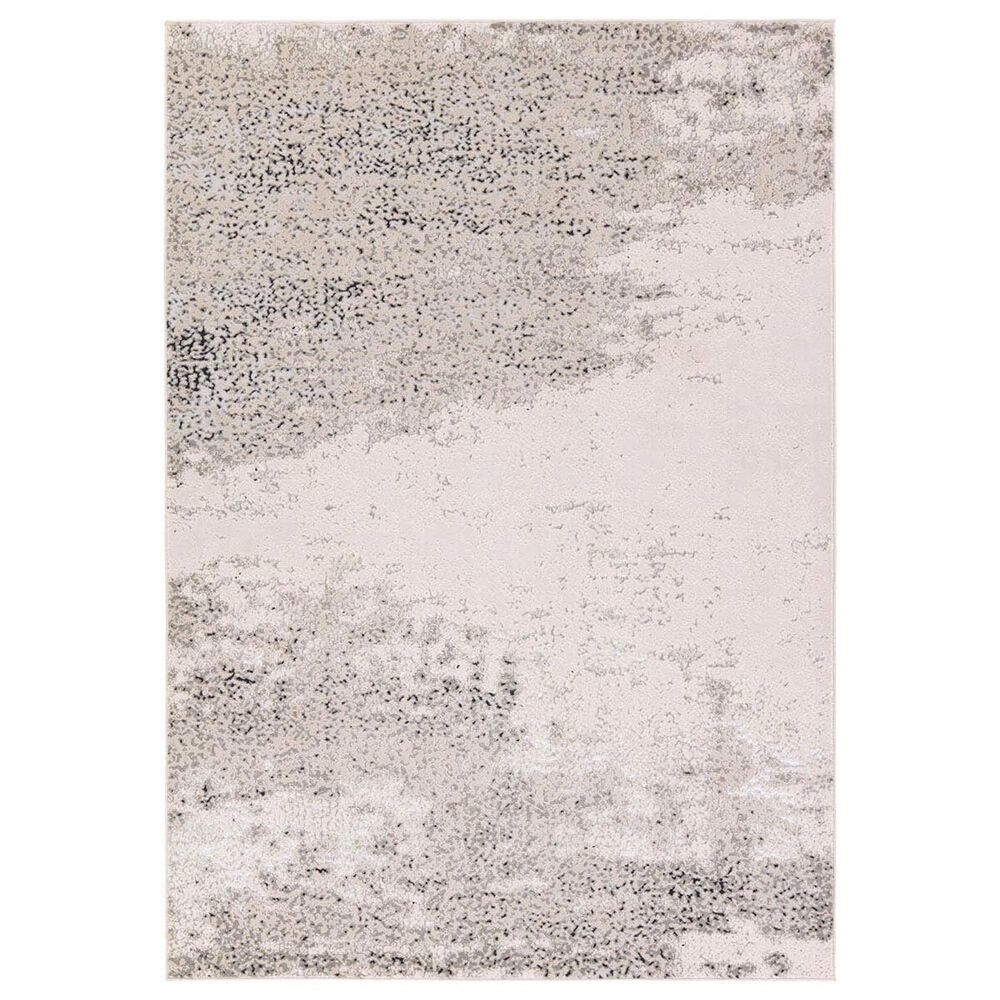 Jaipur Catalyst Faizah 9"6" x 13" Feather Gray, White Sand, Wet Weather, Micro Chip and Dark Navy Area Rug, , large