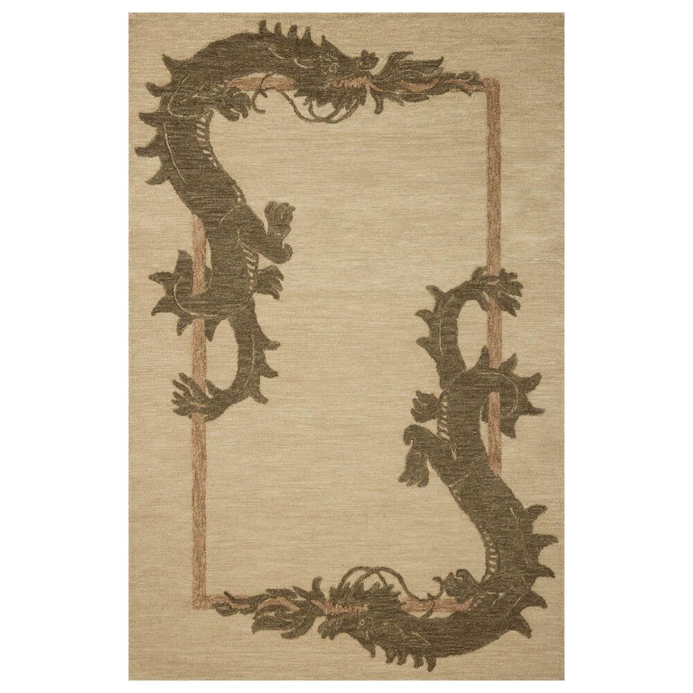 Loloi Romi Natural and Olive 3"6" x 5"6" Area Rug, , large