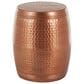 Maple and Jade Handmade Drum Accent End Table in Weathered Copper, , large