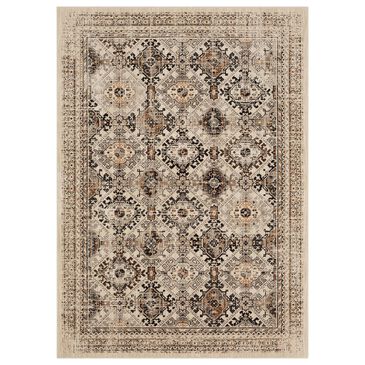 Karastan Estate Savoy 5"3" x 7"10" Beige, Grey, Black, Coral and Green Area Rug, , large