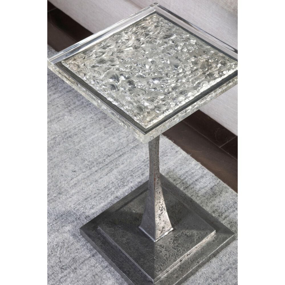 Artistica Metal Montreaux End Table in Silver and Nickel, , large