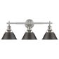 Golden Lighting Orwell PW 3-Light Bath Vanity in Pewter with Rubbed Bronze Shade, , large