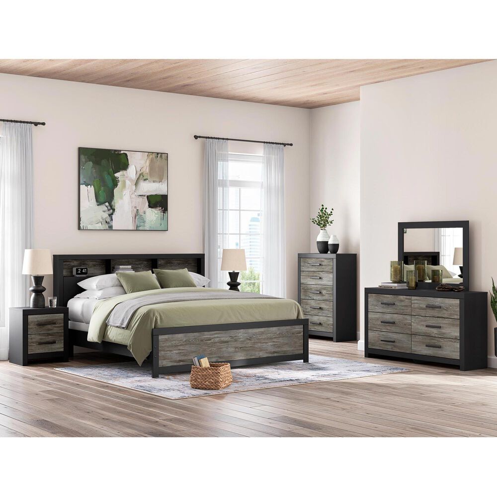Ashley Broachmyn 5 Piece King Bookcase Bed Set in Black and Gray
, , large