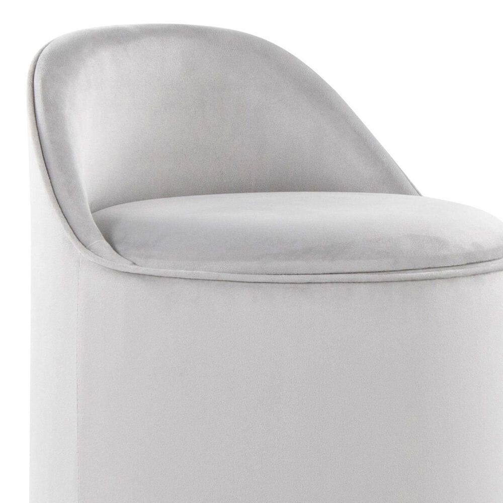 Lumisource Marla Vanity Stool with Silver Upholstered in Chrome, , large